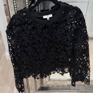 HYFVE Black Crochet Lace Blouse
